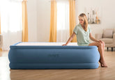 Dura-Beam® Deluxe Thermalux Air Mattress 20" Queen with Built-In Electric Pump - Blue