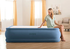 Dura-Beam® Deluxe Thermalux Air Mattress 20" Queen with Built-In Electric Pump - Blue