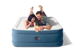Dura-Beam® Deluxe Thermalux Air Mattress 20" Queen with Built-In Electric Pump - Blue