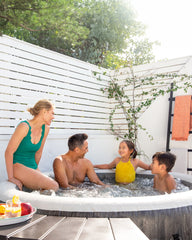 PureSpa Greywood Deluxe Round Bubble Spa Set - 4-Person