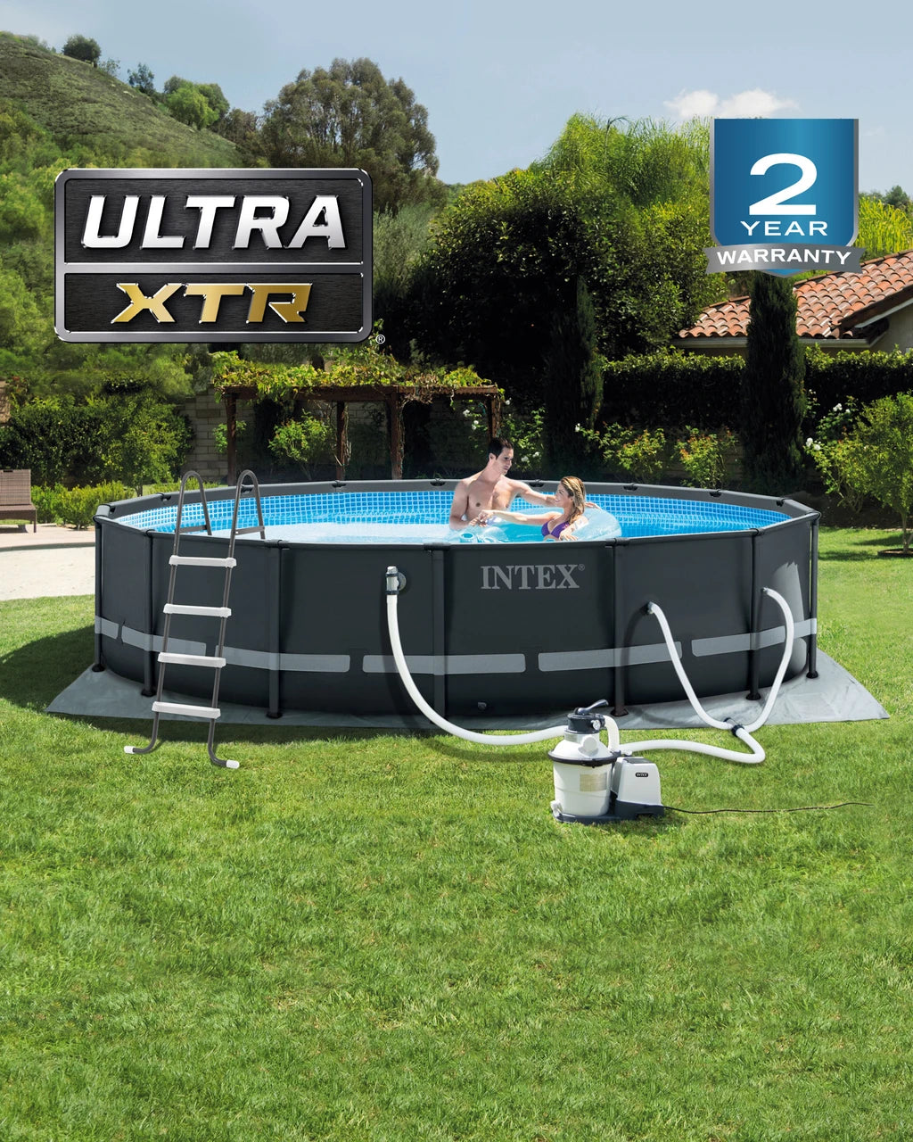 Ultra XTR® Frame Above Ground Pool with Sand Filter Pump - 16' x 48"