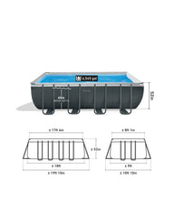 Rectangular Ultra XTR® Frame Above Ground Pool with Sand Filter Pump - 18' x 9' x 52"