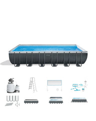 Rectangular Ultra XTR® Frame Above Ground Pool with Sand Filter Pump & Saltwater System - 24' x 12' x 52"
