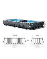 Rectangular Ultra XTR® Frame Above Ground Pool with Sand Filter Pump - 32' x 16' x 52"
