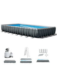 Rectangular Ultra XTR® Frame Above Ground Pool with Sand Filter Pump - 32' x 16' x 52"