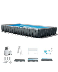 Rectangular Ultra XTR® Frame Above Ground Pool with Sand Filter Pump & Saltwater System - 32' x 16' x 52"