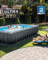 Rectangular Ultra XTR® Frame Above Ground Pool with Sand Filter Pump - 24' x 12' x 52"