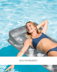 18-Pocket Suntanner Inflatable Floating Mat - Gray