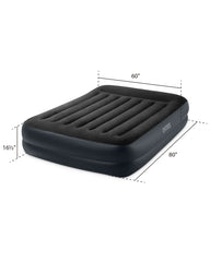 Dura-Beam® Plus Pillow Rest Air Mattress 16.5" Queen with Built-In Electric Pump