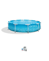 Beachside Metal Frame 10' x 30" Above Ground Pool with Filter Pump