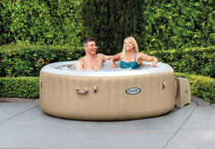 PureSpa™ Bubble Massage Inflatable Hot Tub with Energy Efficient Cover - 4 Person