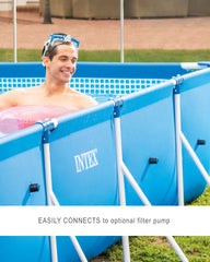 Metal Frame Rectangular Pool Set - 14 ' 9 1/4" x 7' 2 5/8" x 33"