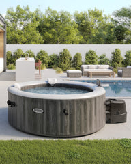 PureSpa Greywood Deluxe Round Bubble Spa Set - 4-Person